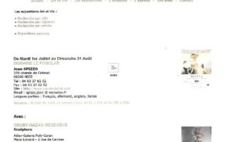 Sylvie Guével participe à la 10ème édition Art et Vin et expose au Domaine Le Fogolar à Nice - été 2008