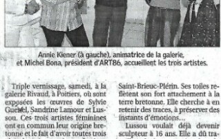 Sylvie Guével, Sandrine Lamour et Irène Lussou à la Galerie Rivaud de Poitiers en 2007