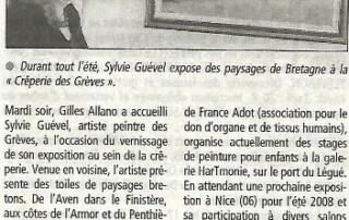 2007, Sylvie Guével expose aux Grèves de Langueux