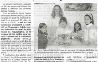 Sylvie Guével et les enfants de l'atelier d'arts plastiques de la galerie du Légué en 2007