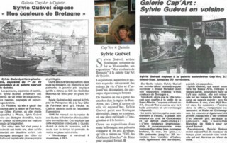 Sylvie Guével expose à la Galerie Cap'Art de Quintin en 1997