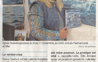 article du ouest-france sur Sylvie Guével au salon du livre maritime au CAC de Concarneau