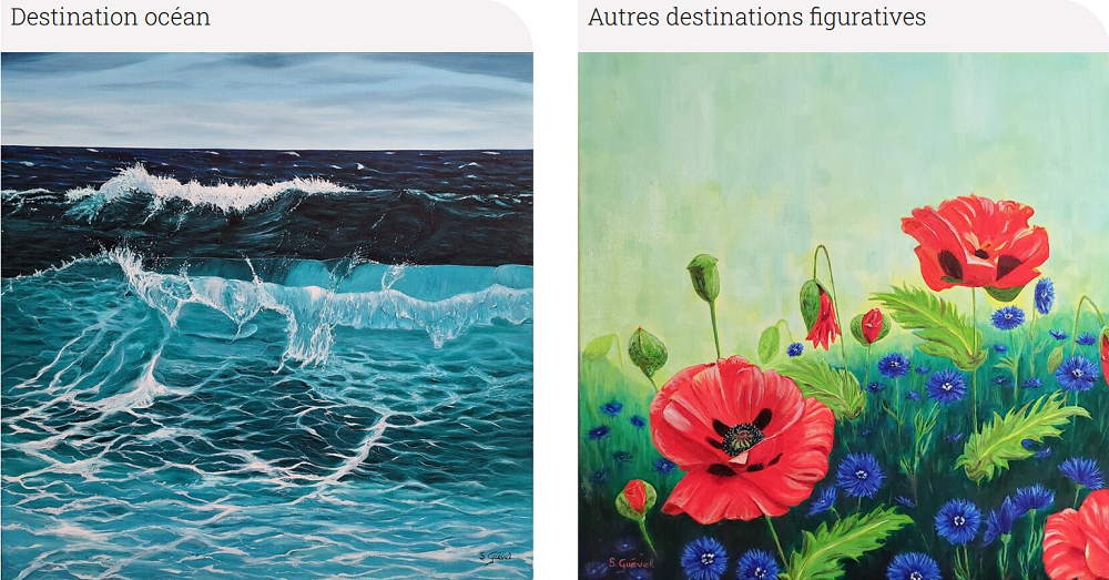 lien des 2 galeries des tableaux de Sylvie Guével sur son site